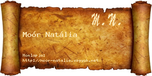 Moór Natália névjegykártya